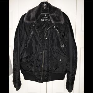 Men winter black bomber jacket outerwear